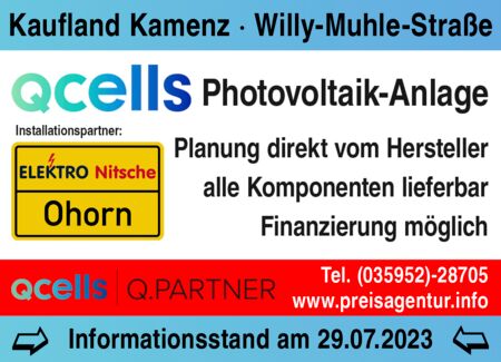 Hinweis auf PV-Anlagen Informationsstand